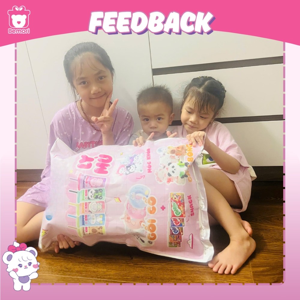 Feedback xé túi mù khổng lồ của khách nhí đáng yêu nhà Bemori
