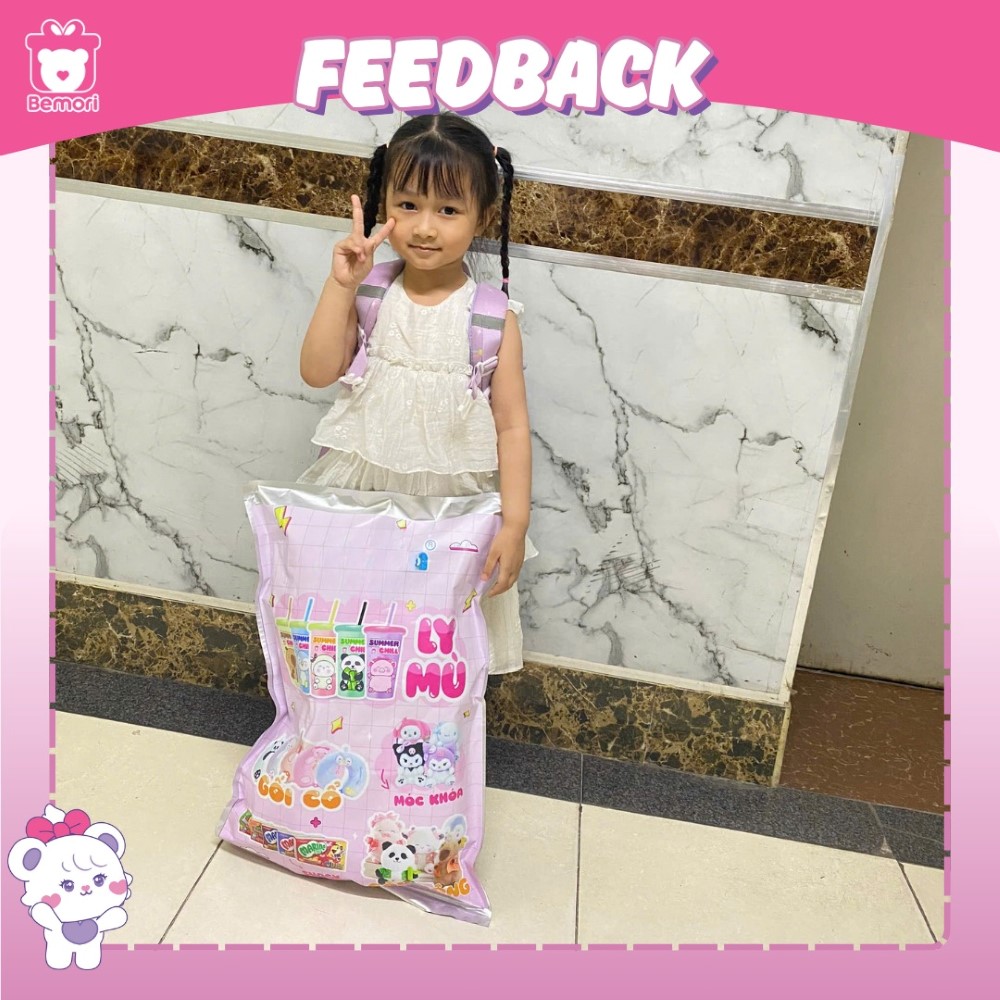 Feedback xé túi mù khổng lồ của khách nhí đáng yêu nhà Bemori