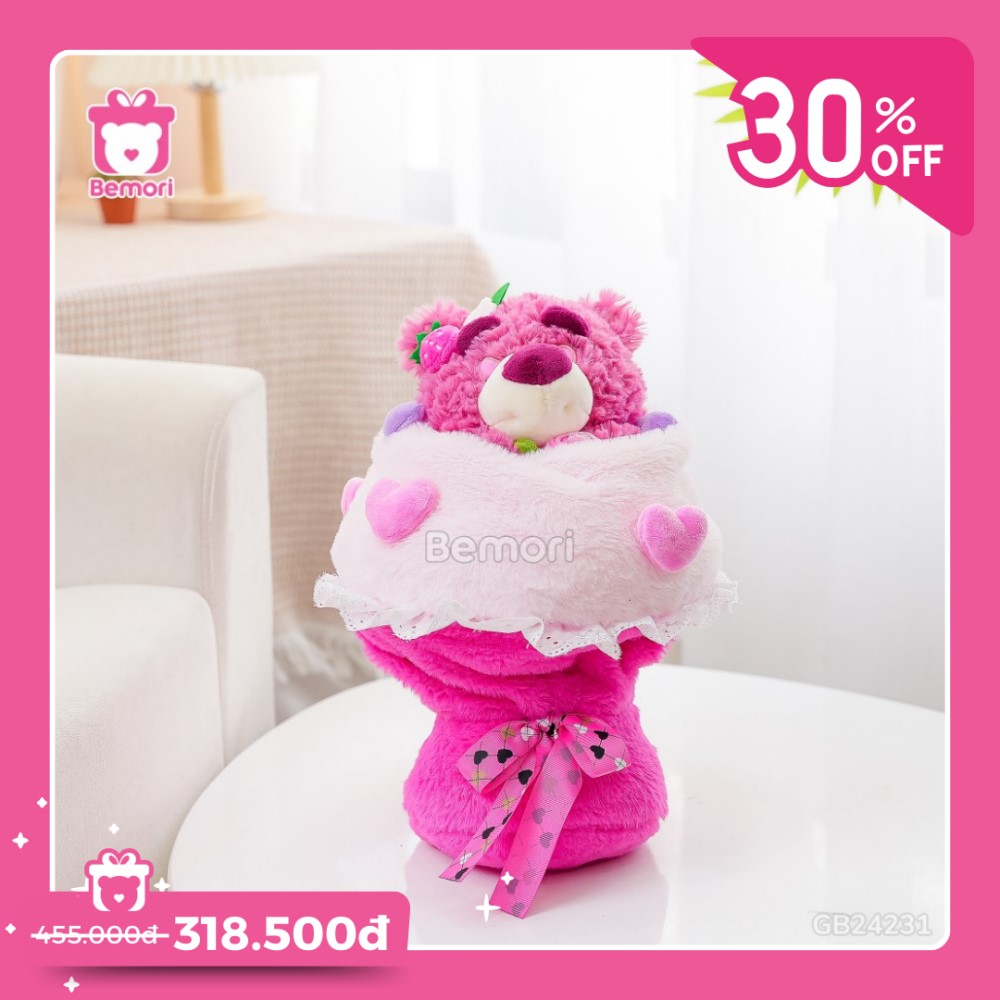 Set Bó Hoa Váy Lotso Hồng