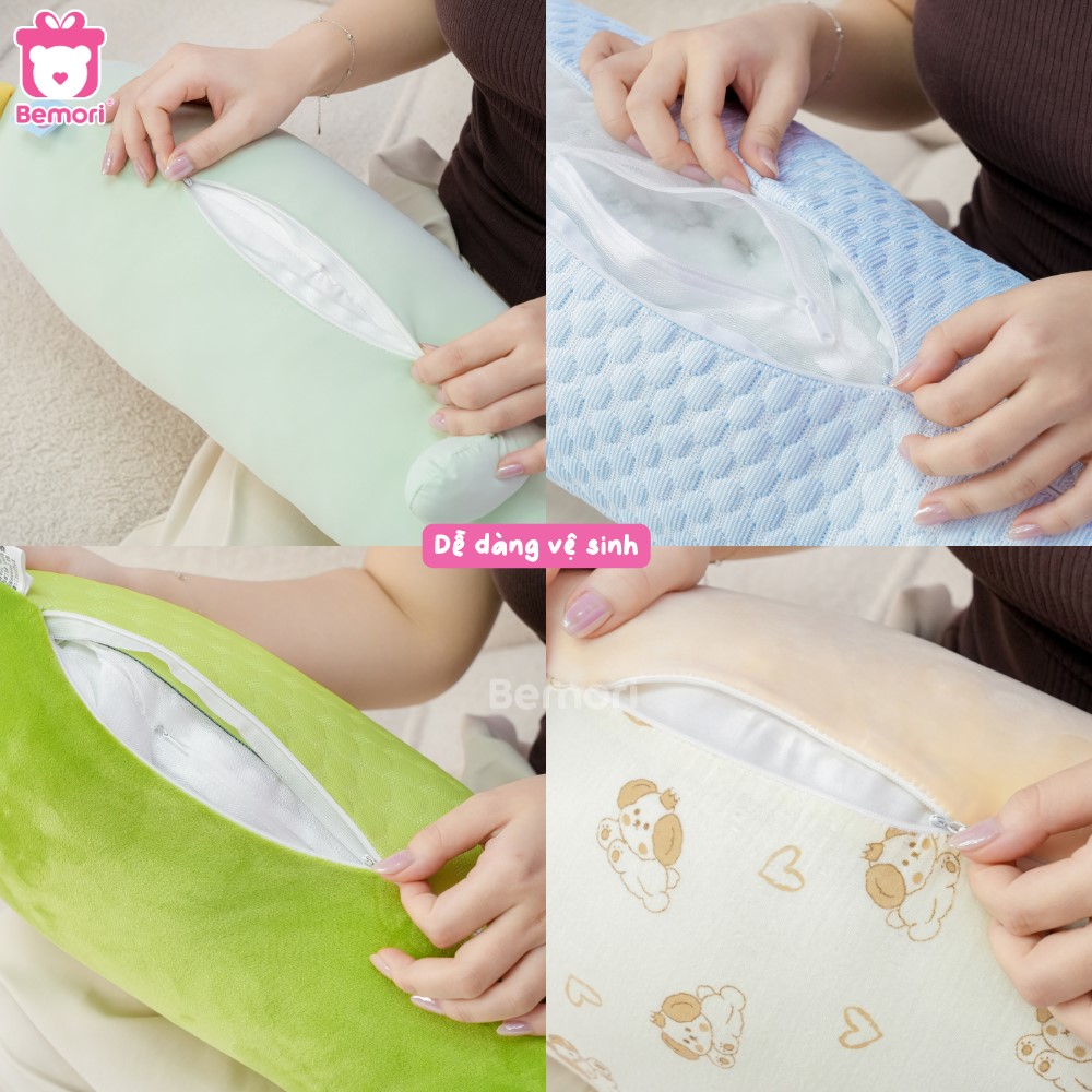 Gối ôm có khóa kéo, dễ dàng vệ sinh
