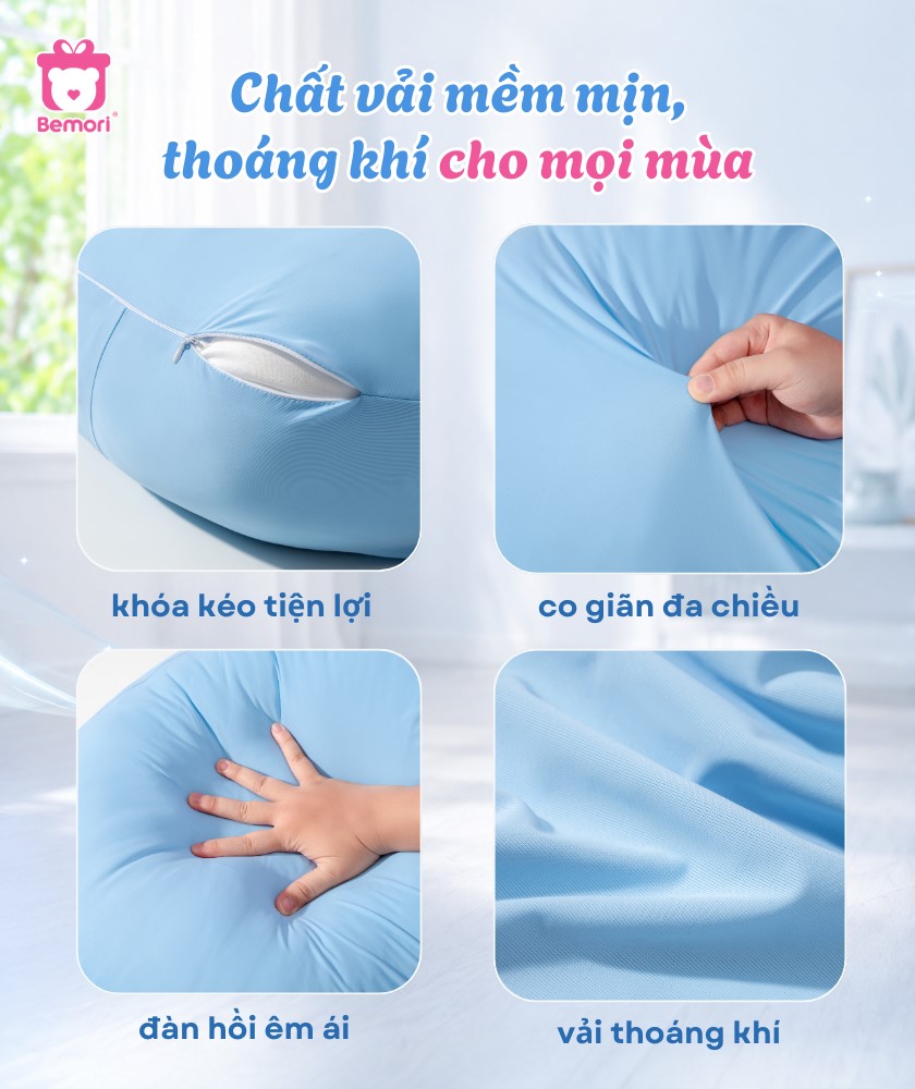 Gối Mochi 299K chất vải mềm mịn, thoáng khí cho mọi mùa