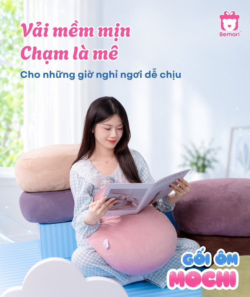 Gối Mochi da lộn mềm mịn êm ái