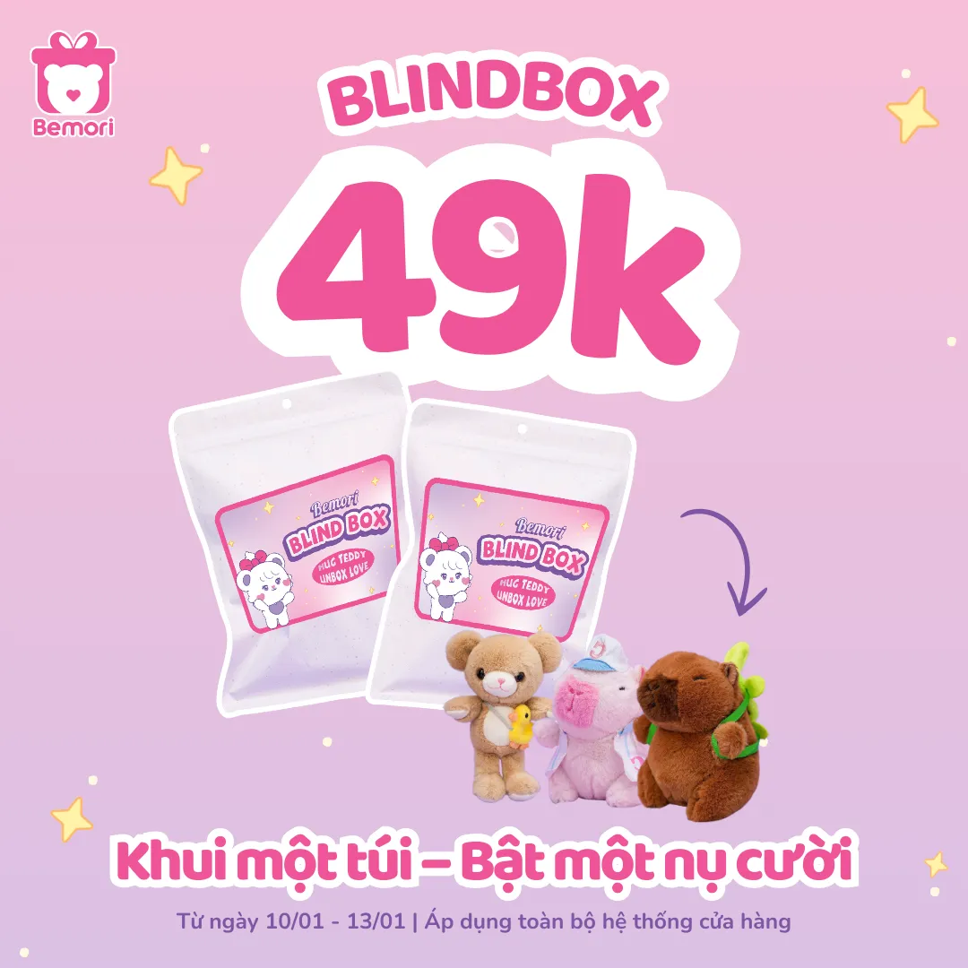 Blindbox 49K mang đến cơ hội sở hữu những món quà "cute lạc lối" của Bemori