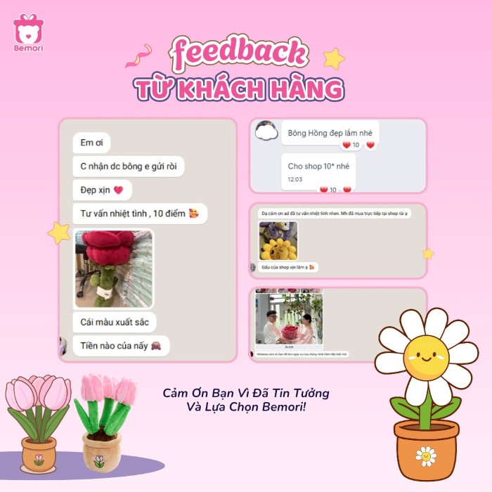 Feedback của khách nhà Bemori về hoa bông