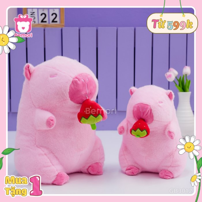 Gấu bông Capybara hồng hot trend
