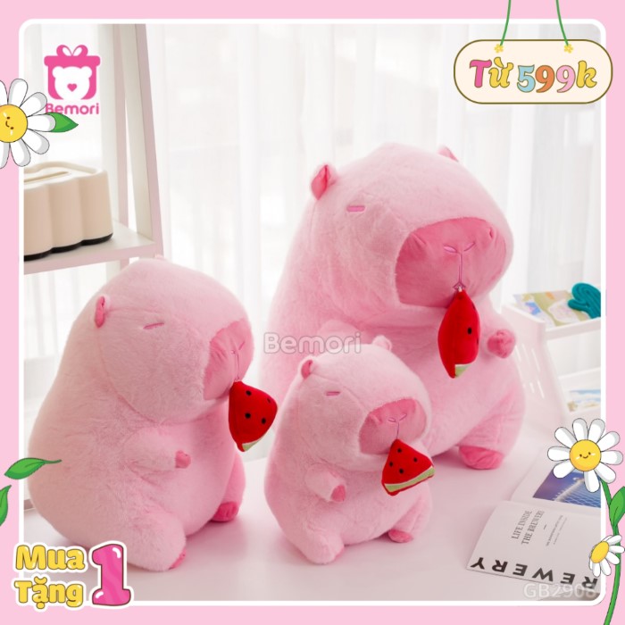 Gấu bông Capybara hồng hot trend