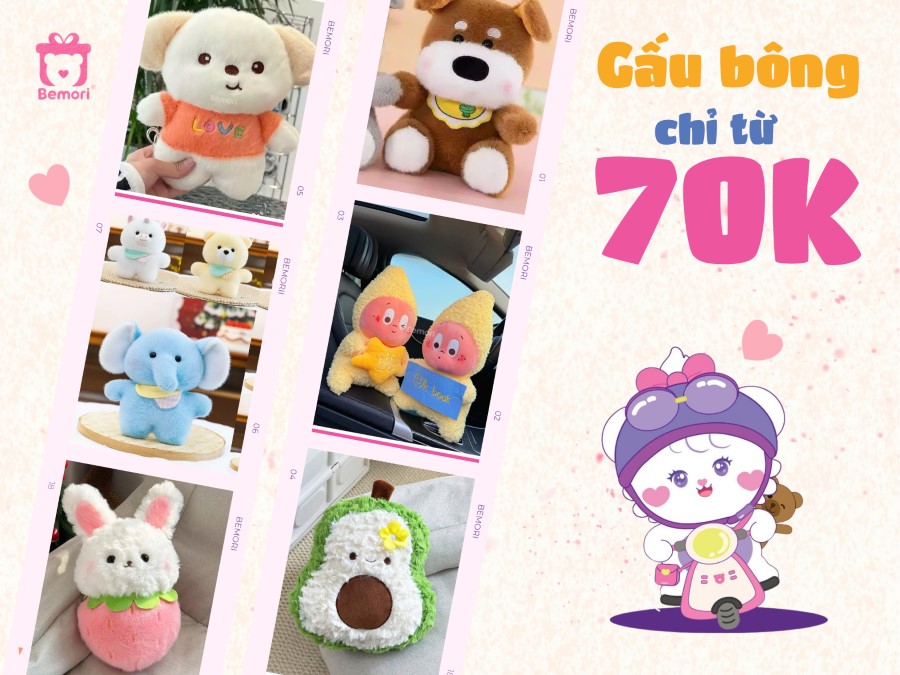 Gấu Bông Giá Rẻ Chỉ Từ 70K