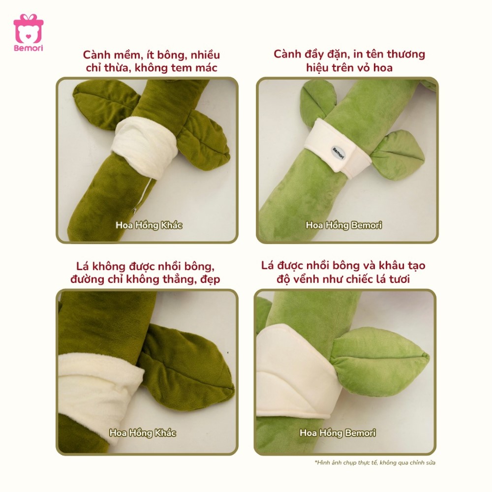 Hoa hồng khổng lồ chính hãng in thương hiệu Bemori