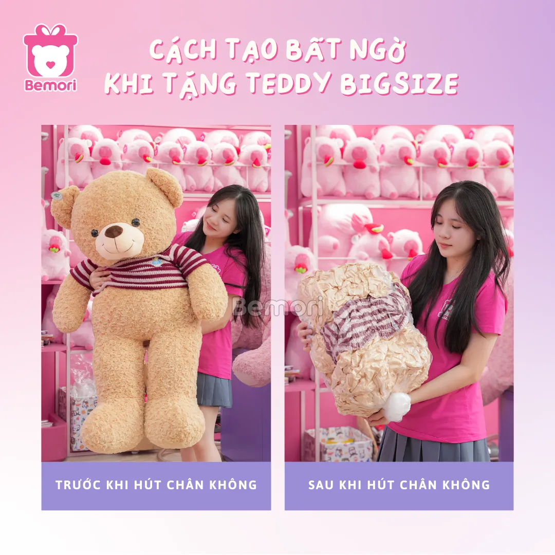 Tạo Bất Ngờ Ngọt Ngào Với Gấu Teddy Khổng Lồ