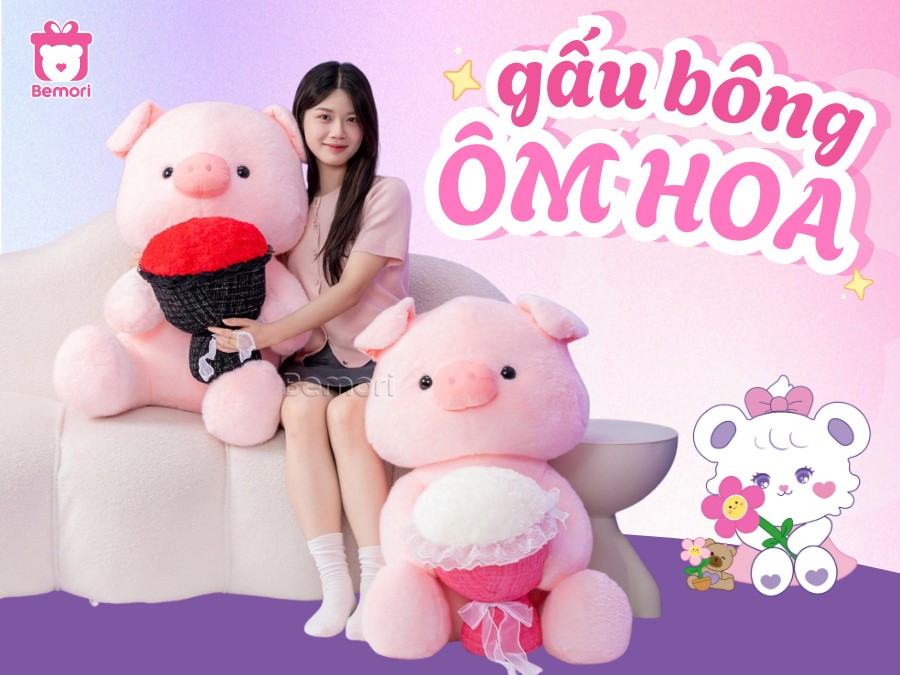 Gấu Bông Ôm Hoa: Combo Quà Gấu Và Hoa Không Thể Thiếu Mùa Valentine