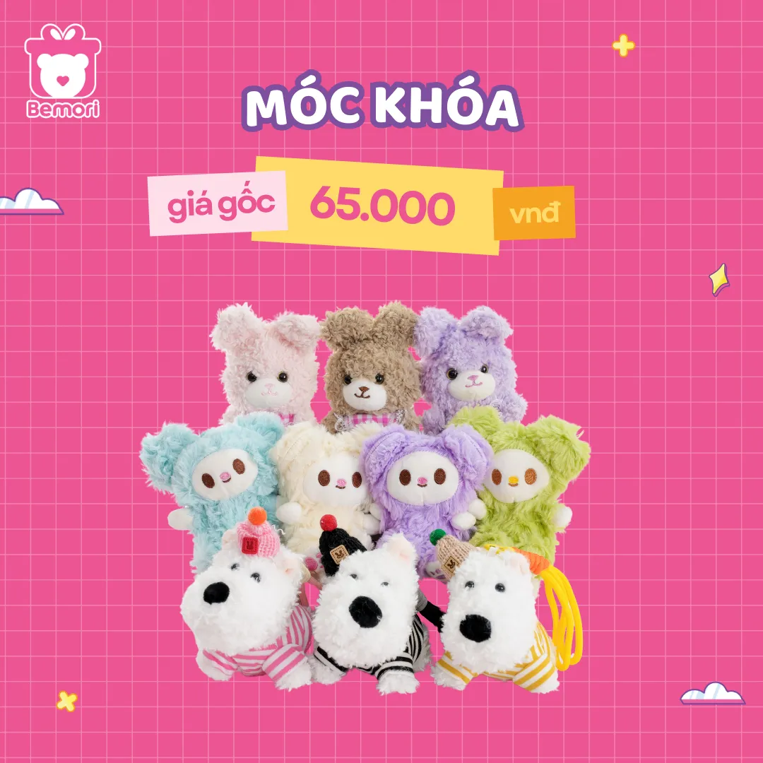 Giá gốc của các mẫu móc khóa gấu bông là 65.000 đồng