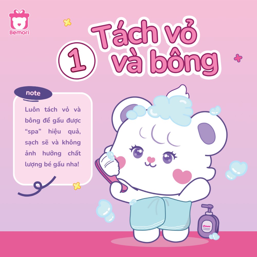 Quy trình giặt gấu chuyên nghiệp tại Bemori