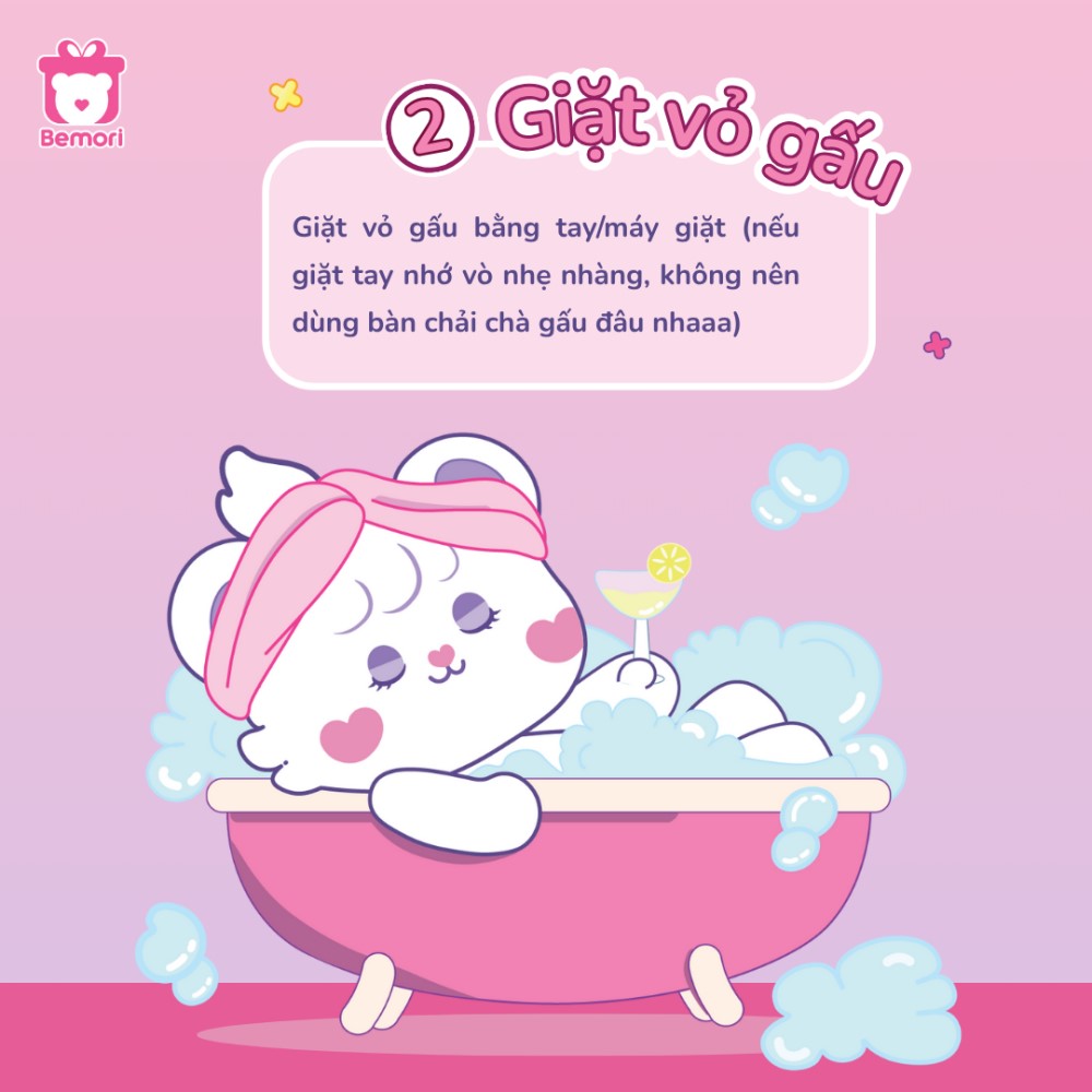 Quy trình giặt gấu chuyên nghiệp tại Bemori