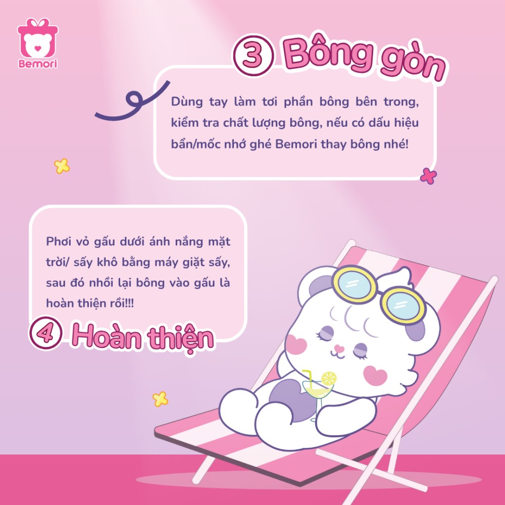 Quy trình giặt gấu chuyên nghiệp tại Bemori