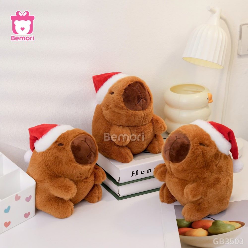 Gấu Bông Capybara Đội Mũ Noel Nhỏ