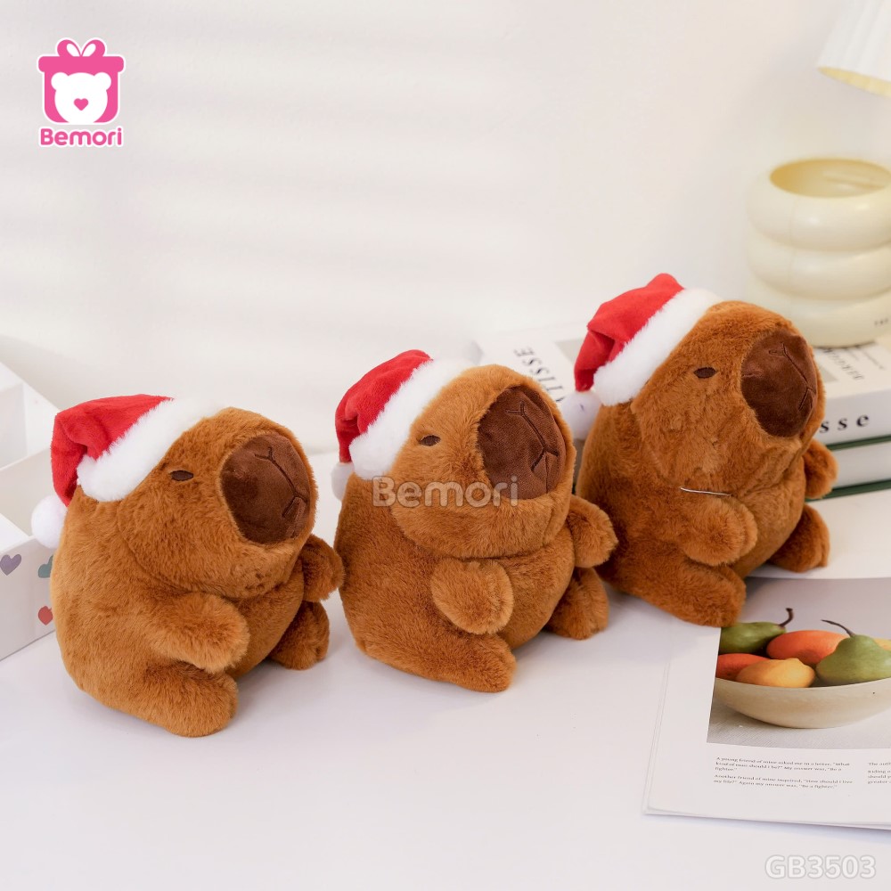 Gấu Bông Capybara Đội Mũ Noel Nhỏ