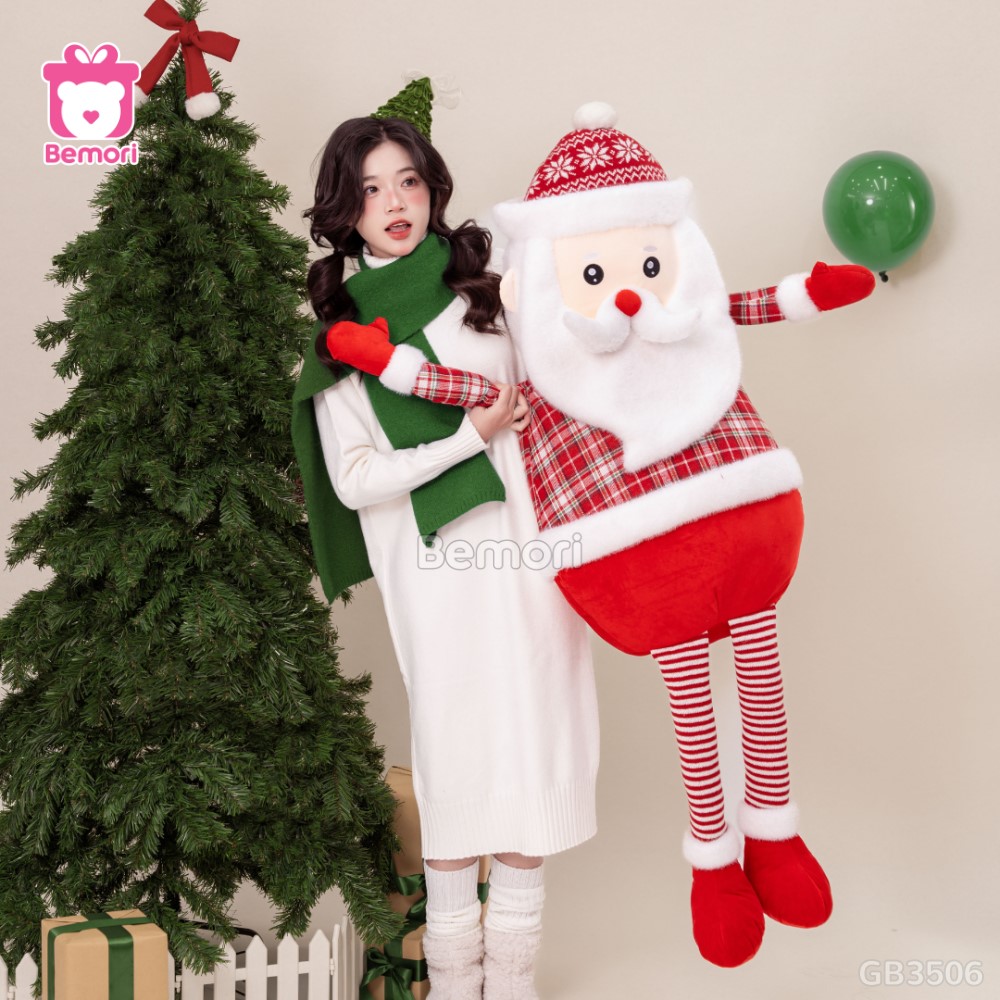 Gấu Bông Ông Già Noel Áo Kẻ