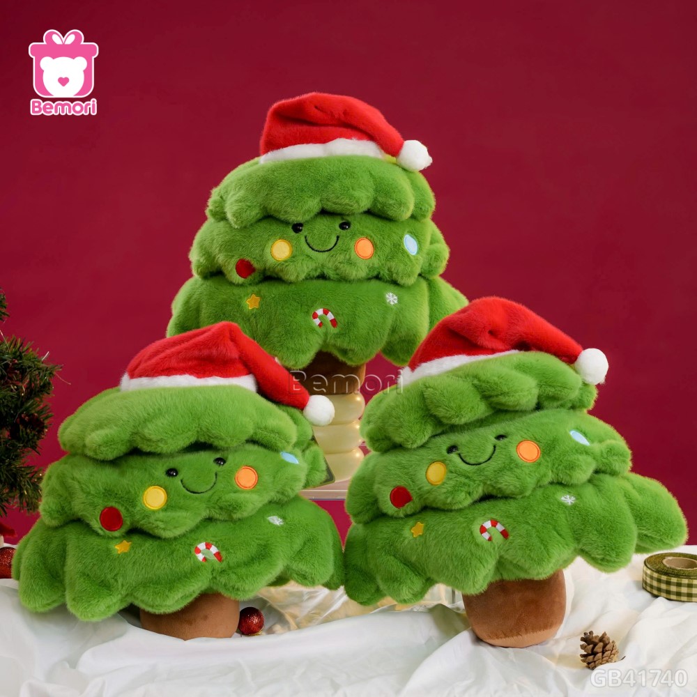 Gấu Bông Cây Thông Noel Đội Mũ