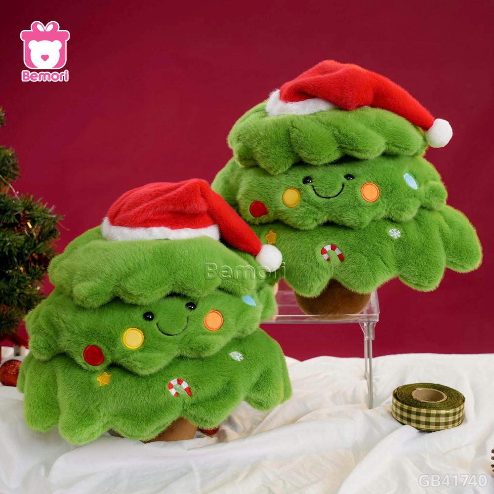 Gấu Bông Cây Thông Noel Đội Mũ