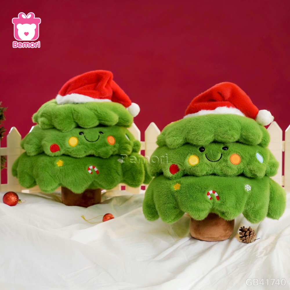 Gấu Bông Cây Thông Noel Đội Mũ
