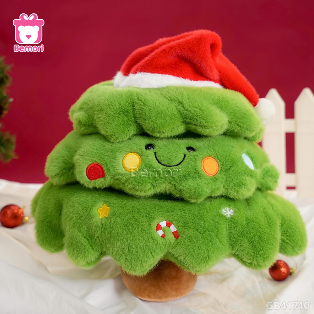 Gấu Bông Cây Thông Noel Đội Mũ