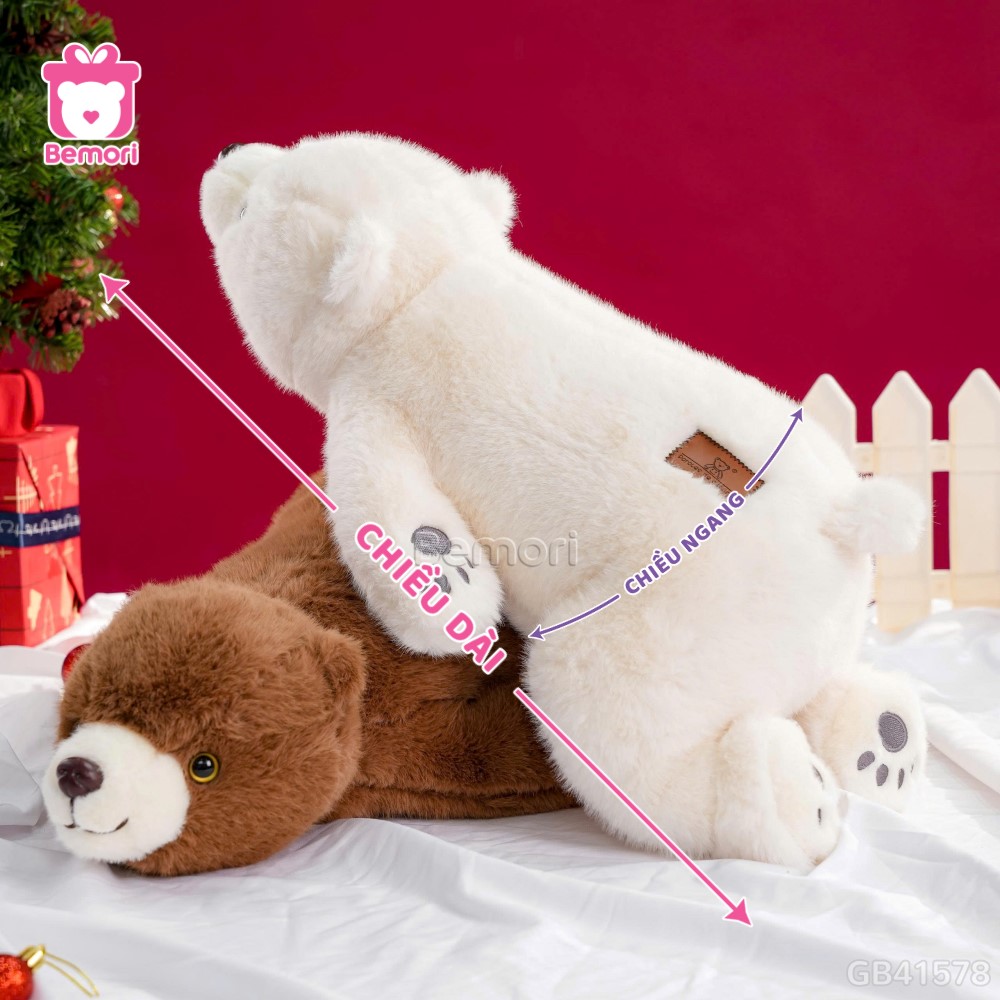 Cách đo kích thước của Gấu Bông Bắc Cực Nằm