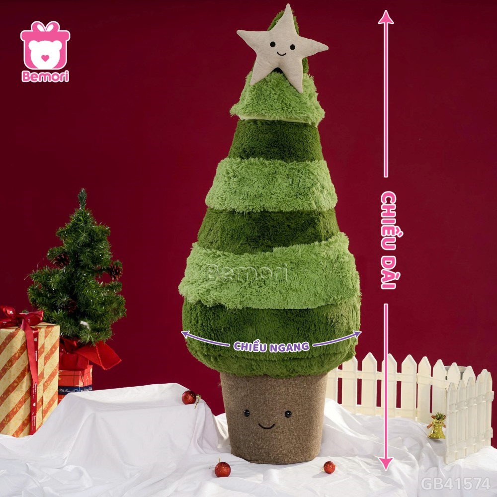 Cách đo kích thước của Gấu Bông Cây Thông Noel Xanh Đậm