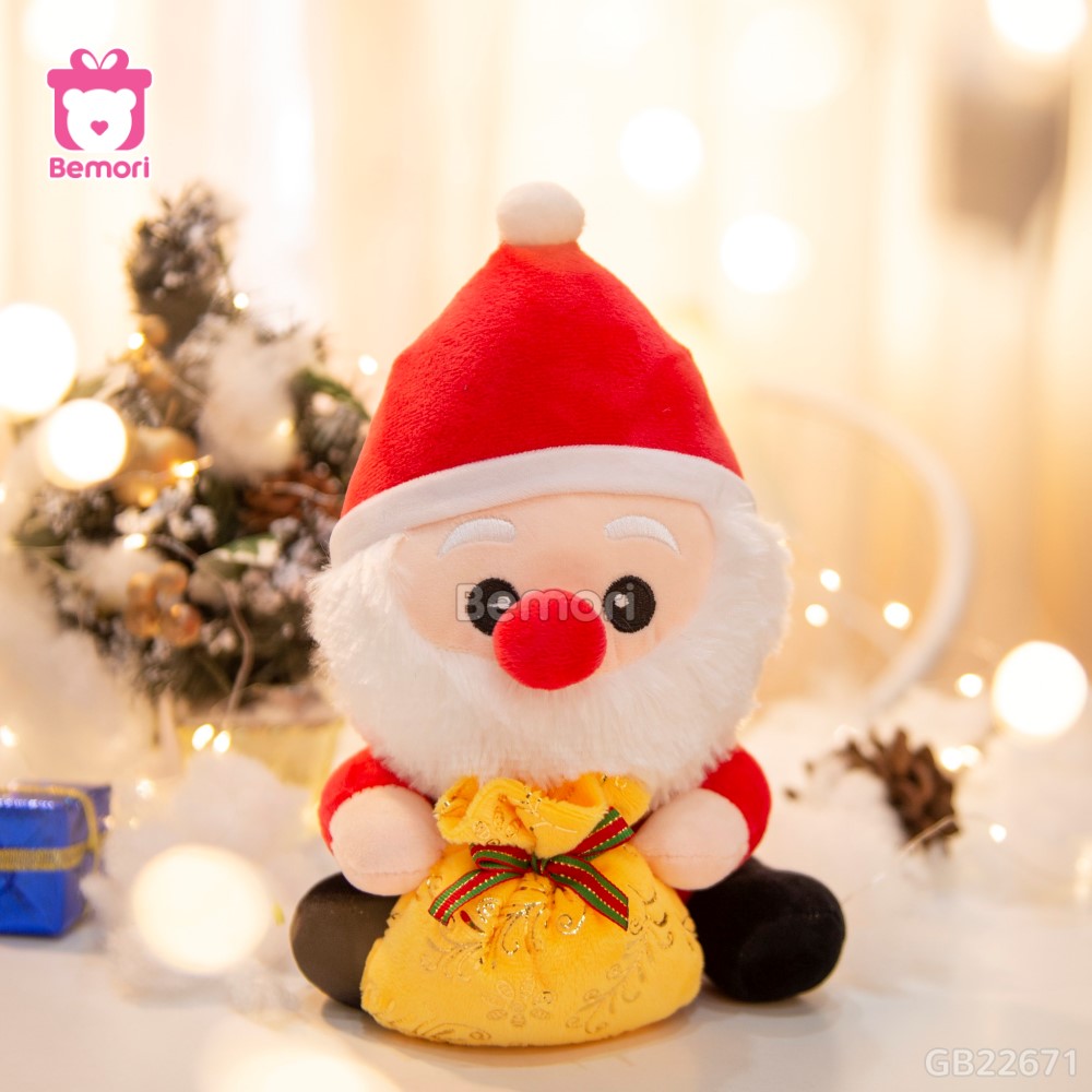 Gấu Bông Ông Già Noel Ngồi Ôm Quà