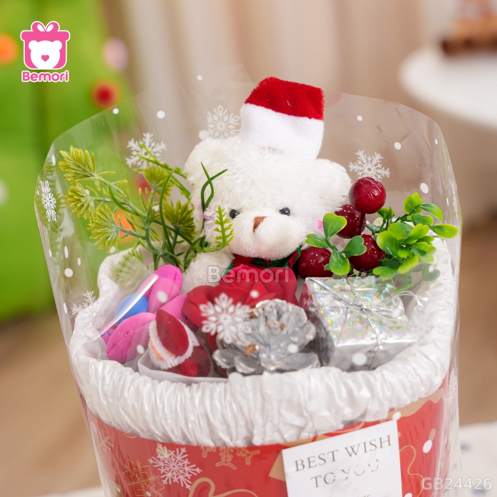 Set Bó Hoa Noel Vải Bóng