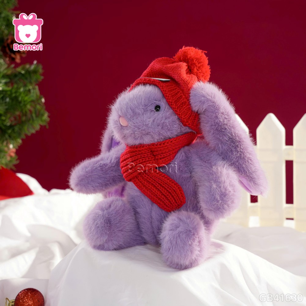 Set Quà Thỏ Bông Đội Mũ Quàng Khăn