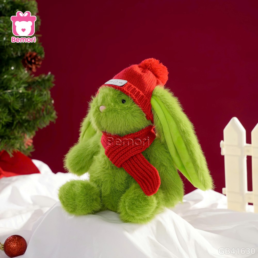 Set Quà Thỏ Bông Đội Mũ Quàng Khăn