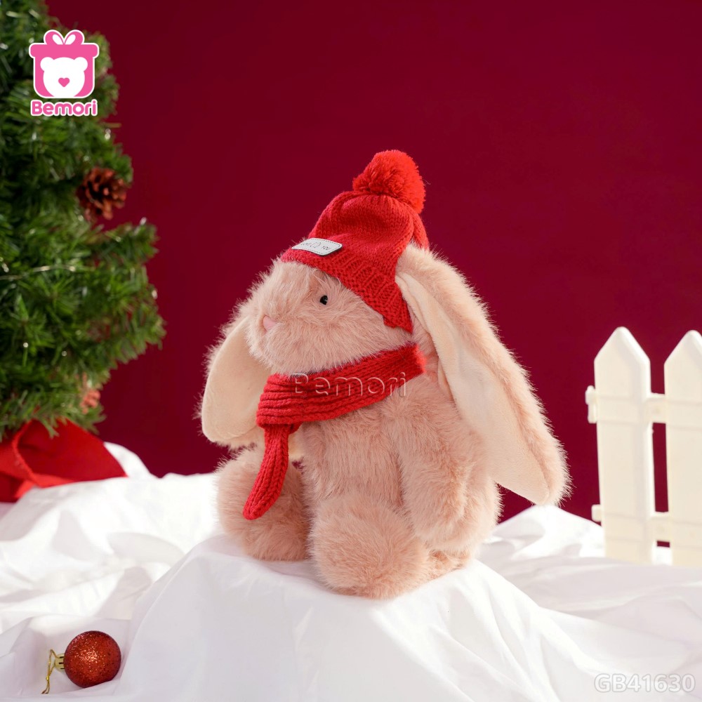 Set Quà Thỏ Bông Đội Mũ Quàng Khăn