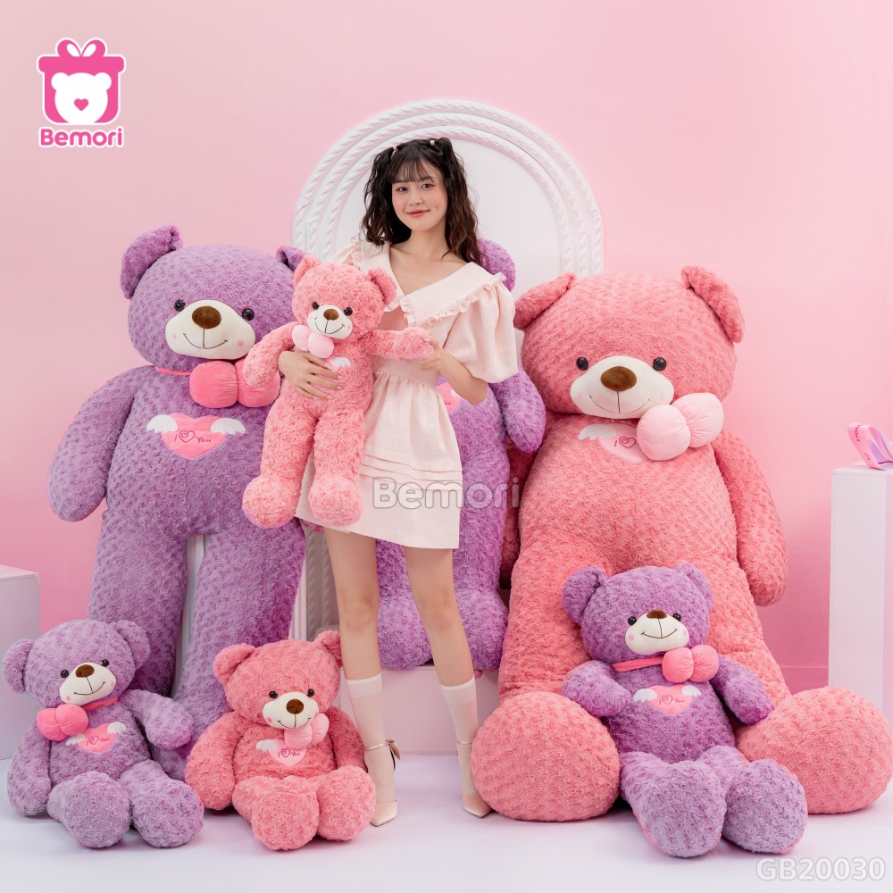 Gấu Bông Teddy Angel Hồng và Tím