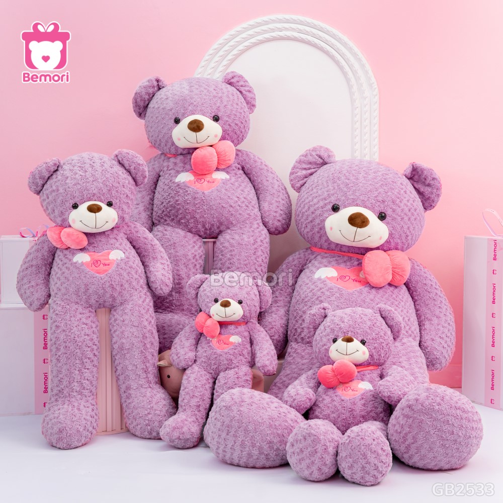 Gấu Bông Teddy Angel Tím đa dạng kích thước