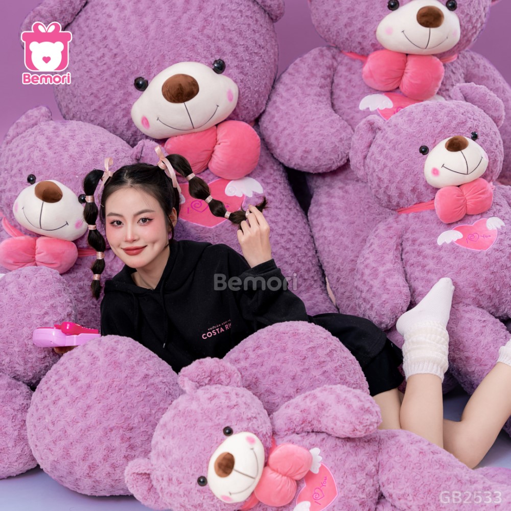 Gấu Bông Teddy Angel Tím được các cô gái cực kỳ yêu thích