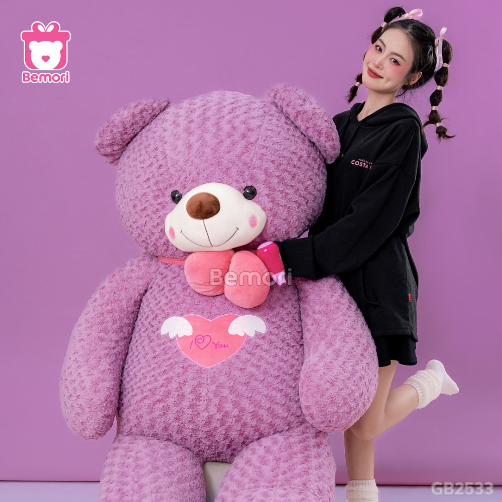 Gấu Bông Teddy Angel Tím siêu bự đủ để ôm trọn vẹn