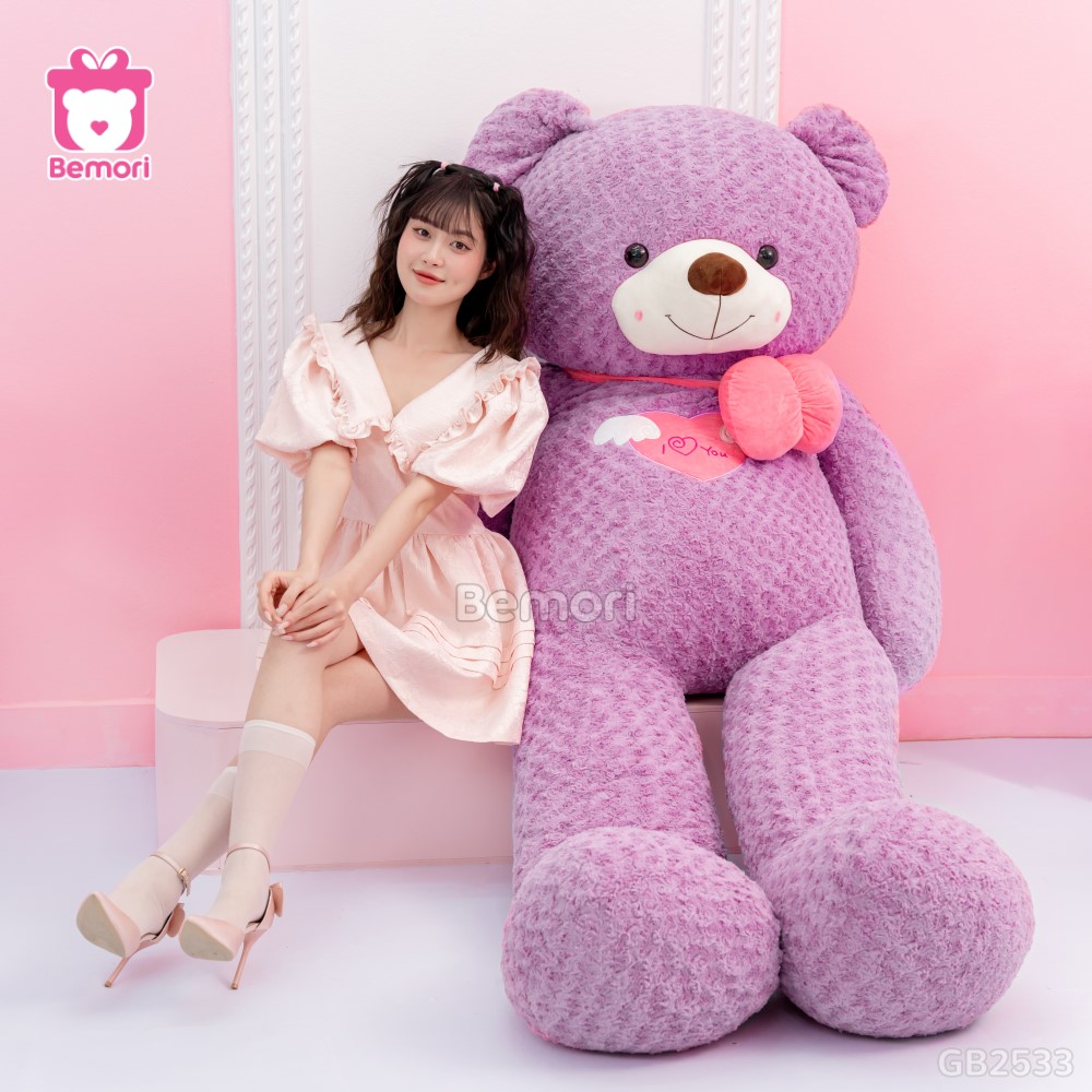 Gấu Bông Teddy Angel Tím 2m2