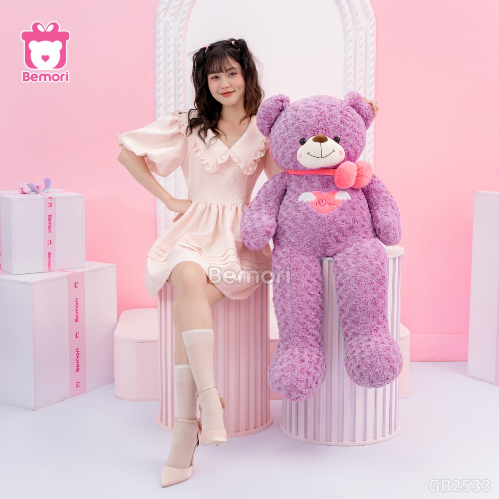 Gấu Bông Teddy Angel Tím 1m1