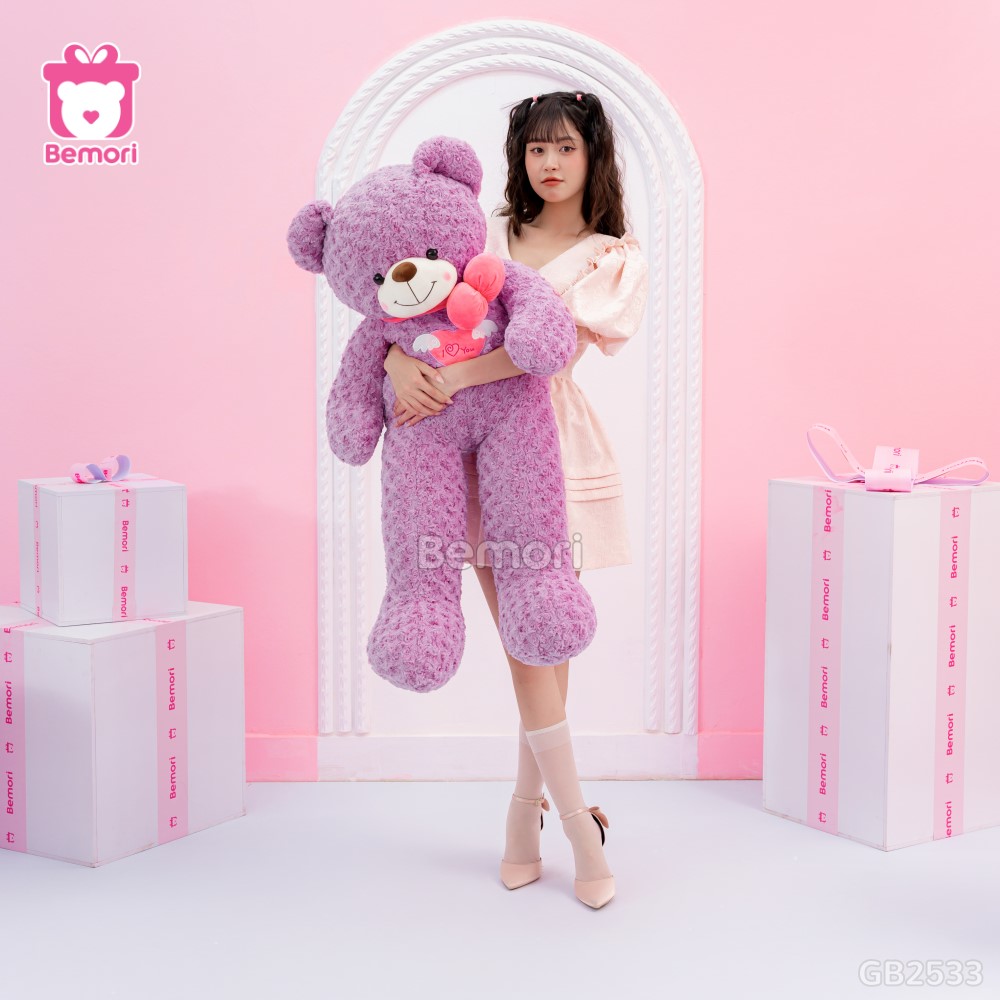 Gấu Bông Teddy Angel Tím 1m1