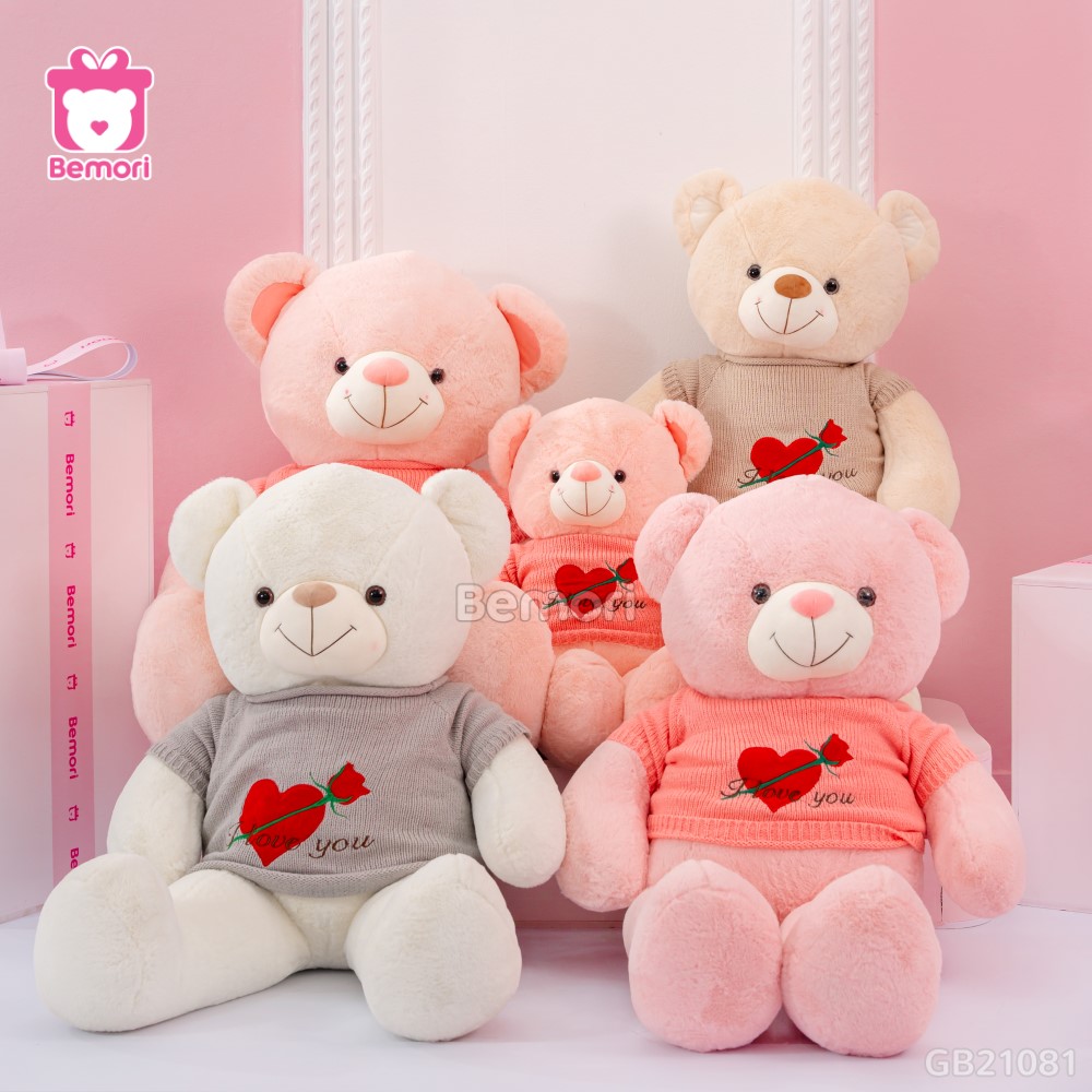 Gấu Bông Teddy Áo Tim Hoa đa dạng kích thước