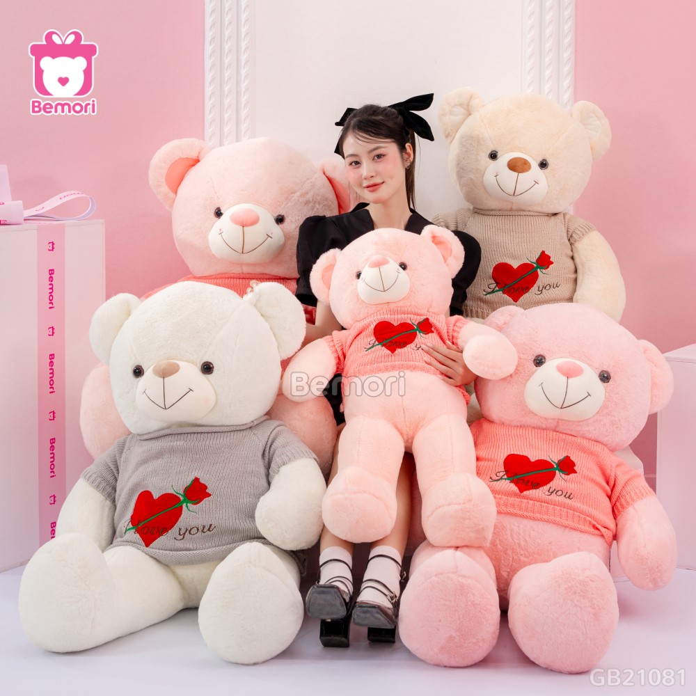 Gấu Bông Teddy Áo Tim Hoa – món quà ngọt ngào cho người yêu