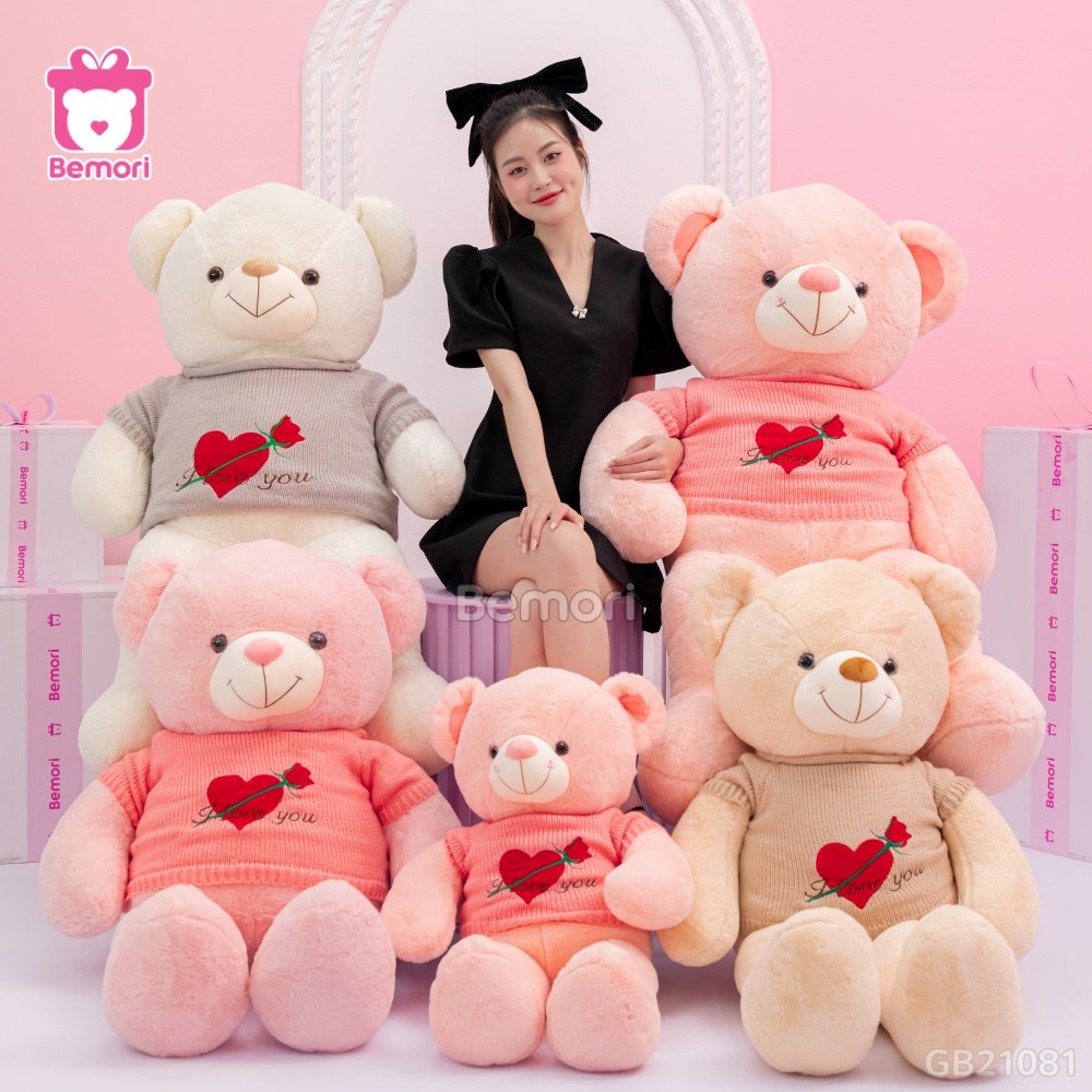 Gấu Bông Teddy Áo Tim Hoa – món quà dễ thương và lãng mạn dành tặng người yêu