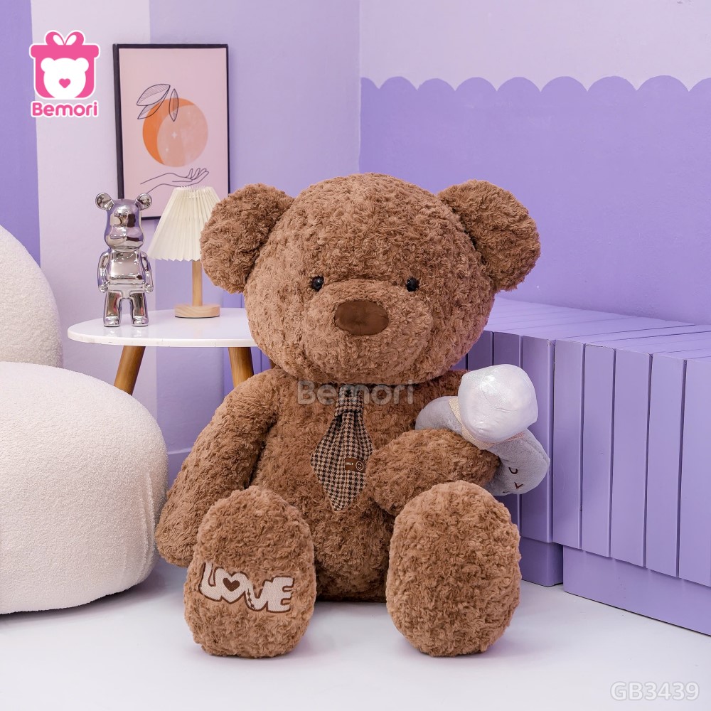 Gấu Bông Teddy Đeo Nhẫn - Nâu