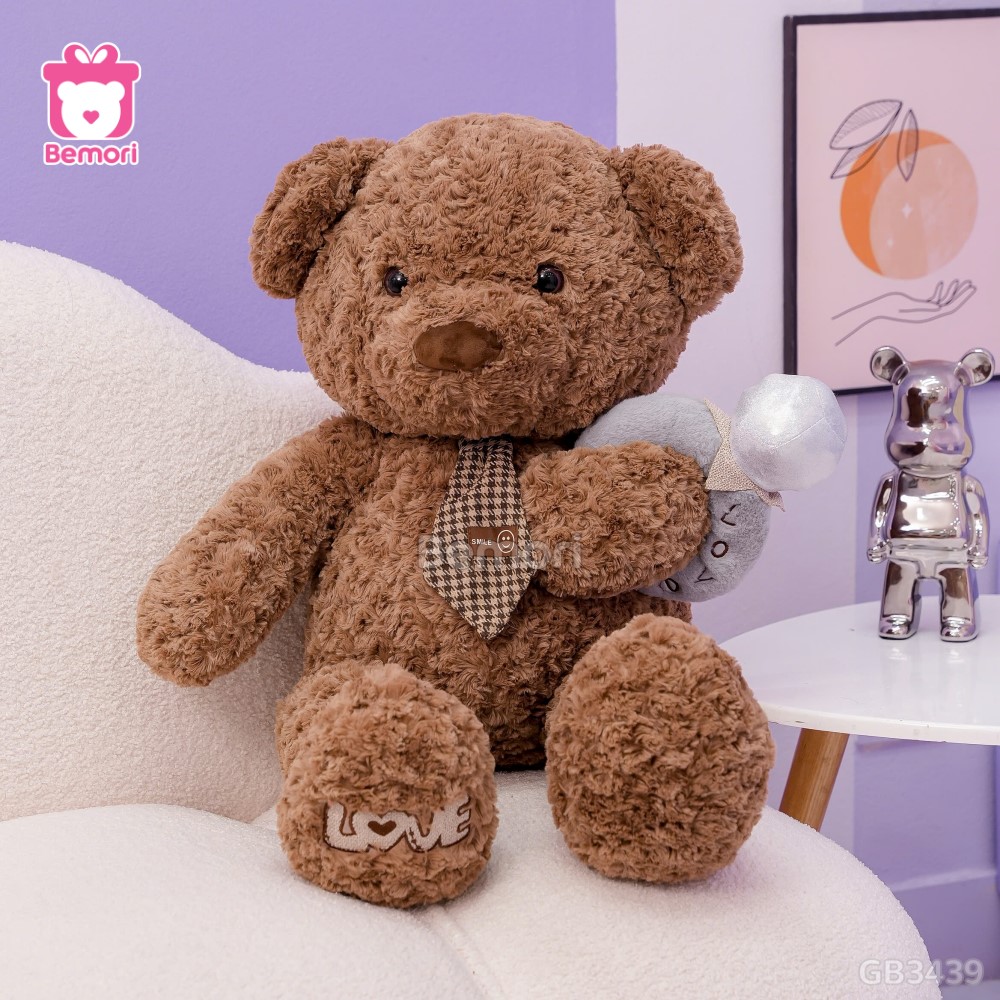 Gấu Bông Teddy Đeo Nhẫn - Nâu