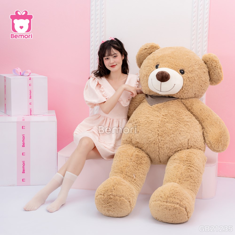 Gấu Bông Teddy Đeo Yếm Bigsize – chỗ dựa êm ái cho các cô nàng