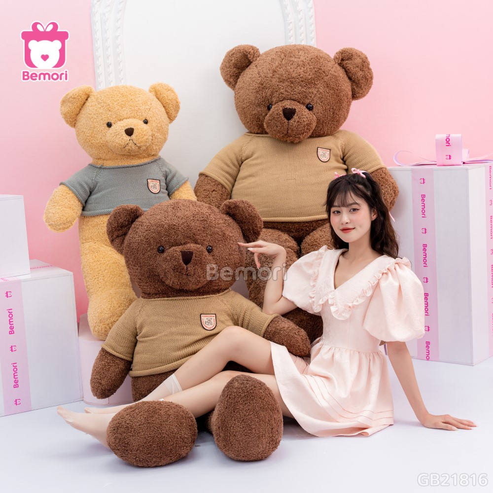 Gấu Bông Teddy Head Tales lông xù mềm mại