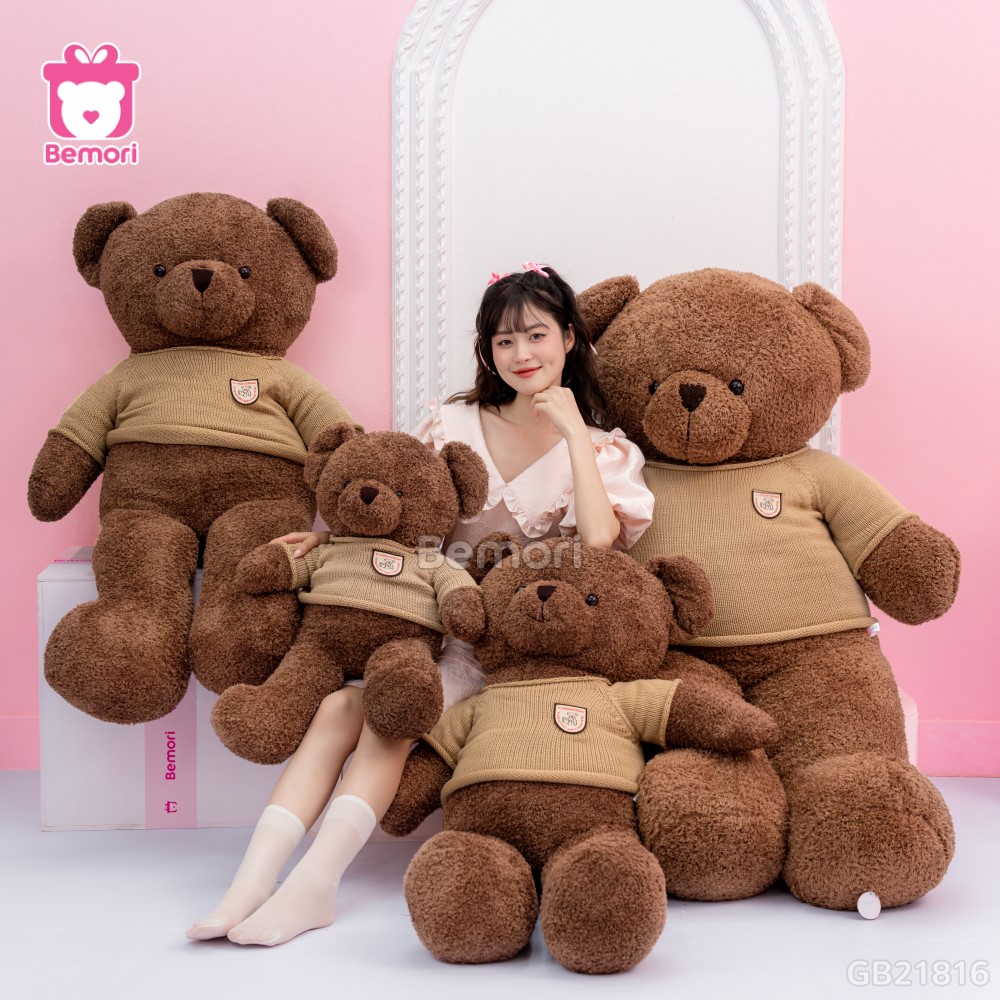 Gấu Bông Teddy Head Tales màu nâu