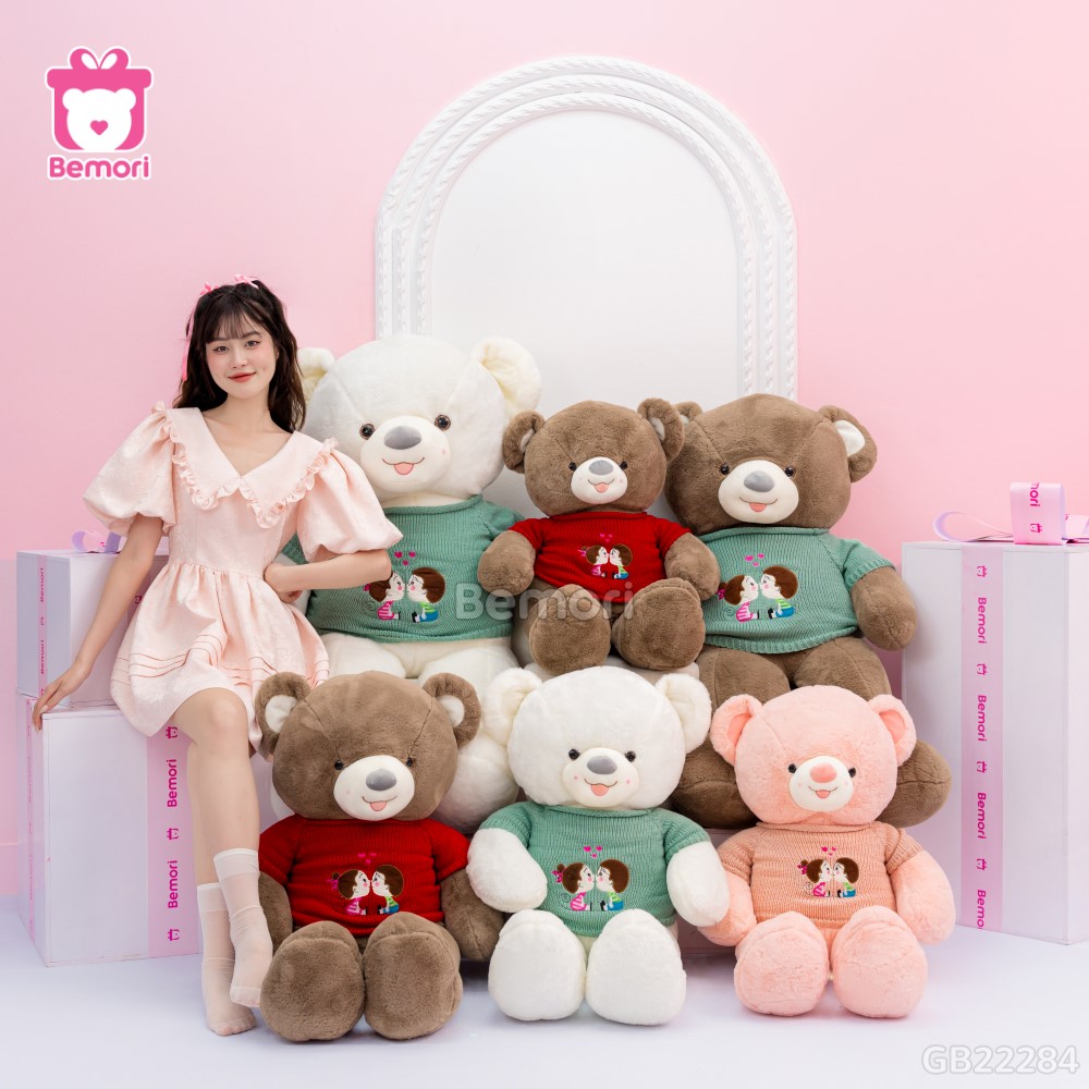 Gấu Bông Teddy Len Kiss Lông Trơn