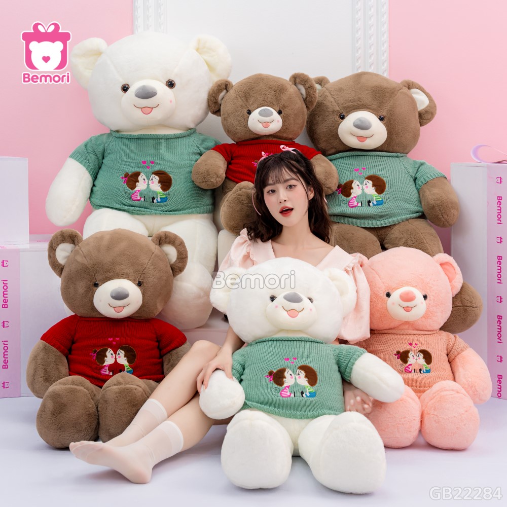 Gấu Bông Teddy Len Kiss Lông Trơn Bigsize