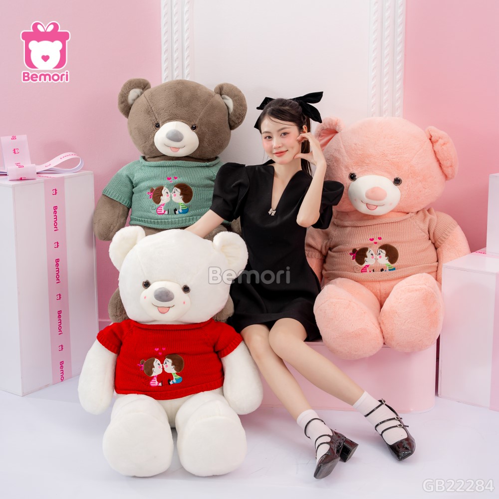 Gấu Bông Teddy Len Kiss Lông Trơn